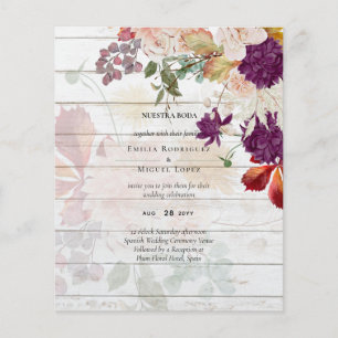 NUESTRA BODA Plum Fall Floral Mariage espagnol