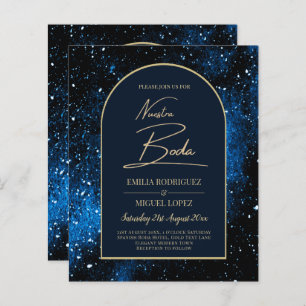 NUESTRA BODA Starry Night Marine Blue Gold INVITAT