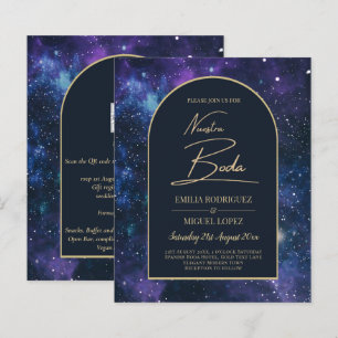 NUESTRA BODA Starry Nuit violet bleu INVITATION