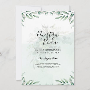 NUESTRA BODA Verdure Faire-part de mariage espagno
