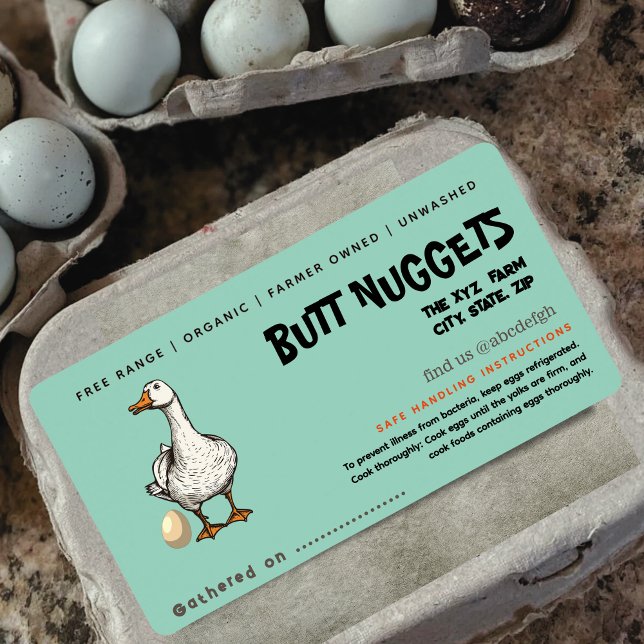 Nuggets de Canard Drôle Étiquette de Carton d'Oeuf (Créateur téléchargé)
