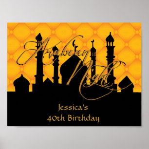 Nuit arabe, Poster de la fête d'anniversaire or