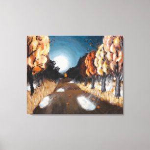 Nuit Automne Lune : Toile Imprimer Grand Non Recad