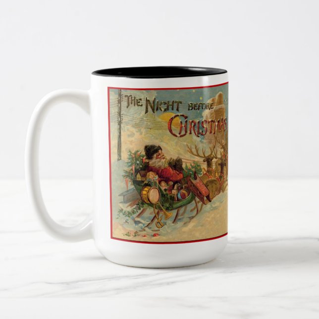 Nuit avant Noël Vintage Père Noël Mug (Gauche)