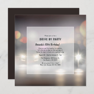 Nuit Conduite Par Anniversaire Fête Invitation