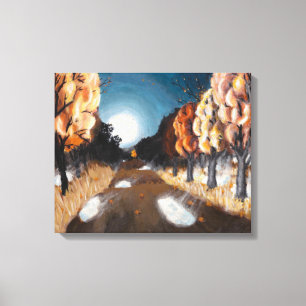 Nuit d'automne sur la Lune : Impression de toile n