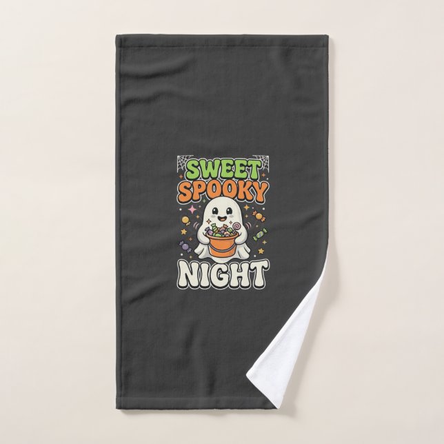 Nuit de chasse aux bonbons d'Halloween (Serviette à main)