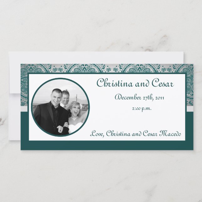 Nuit de Faire-part photo Fiançailles 4x8 en Inde (Devant)