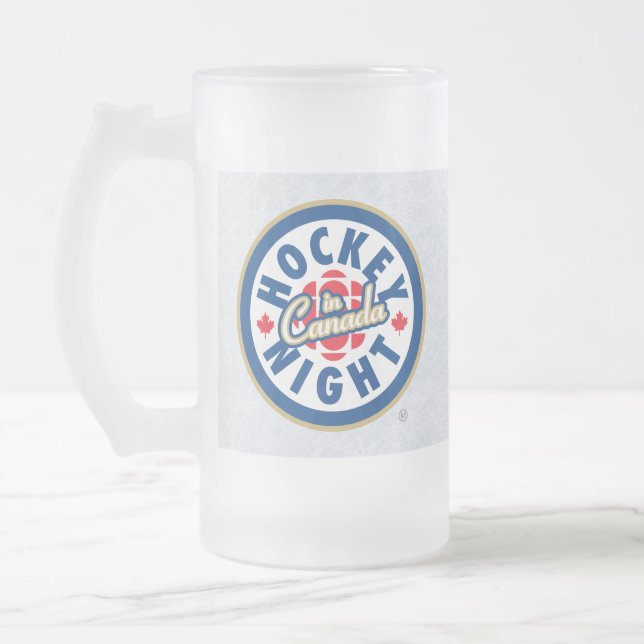 Nuit de hockey au Canada Mug de verre givrée (Gauche)