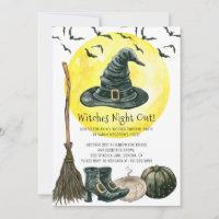 Nuit de sorcières éffrayantes Halloween Invitation