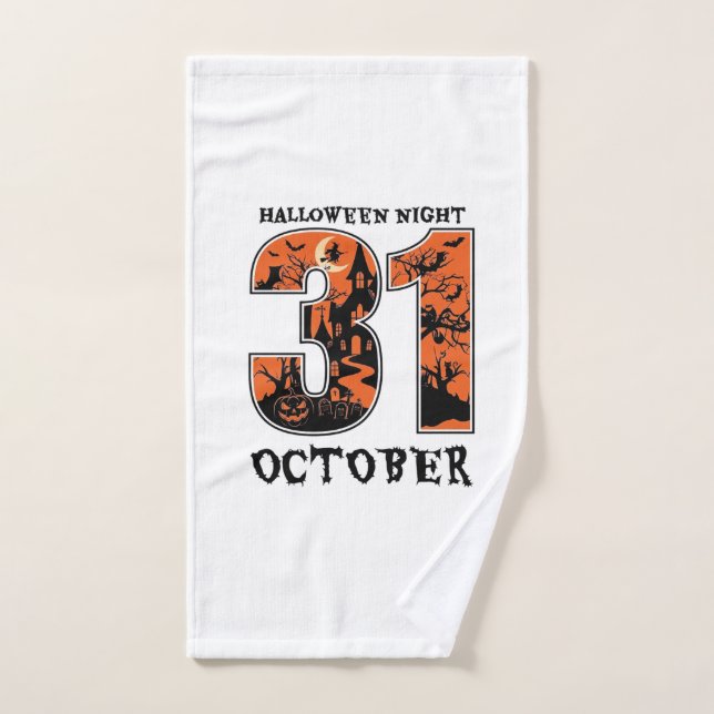Nuit d'Halloween Maison Hantée d'Octobre Sorcière  (Serviette à main)