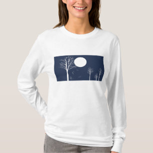 Nuit d'hiver avec la pleine lune - T-shirt vintage
