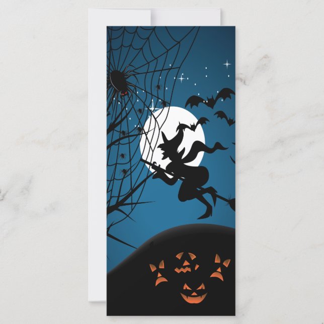 Nuit effrayante d'Halloween sorcière et araignées  (Devant)