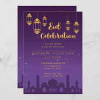Nuit étoile Eid Moubarak Party Invitation