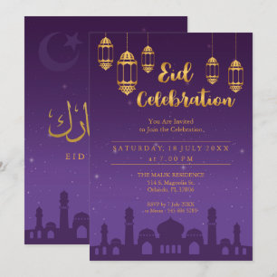 Nuit étoile Eid Moubarak Party Invitation
