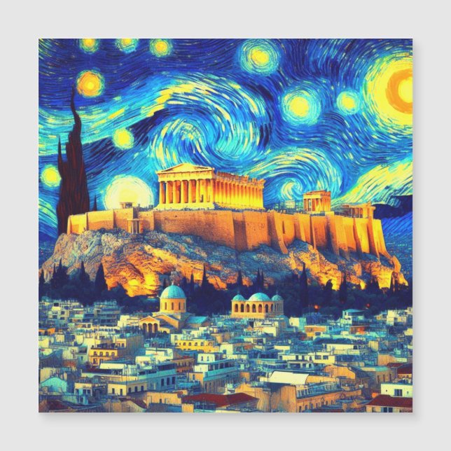 Nuit étoilée Acropole Athènes Grèce (Devant)