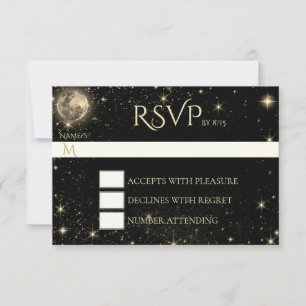 Nuit étoilée avec carte Lune Gold RSVP