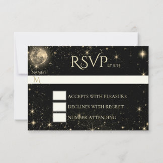 Nuit étoilée avec carte Lune Gold RSVP