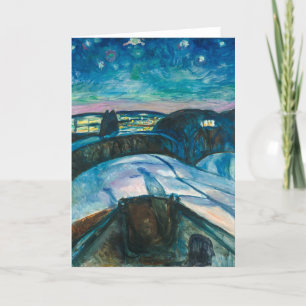 Nuit étoilée   Edvard Munch   Carte de vacances