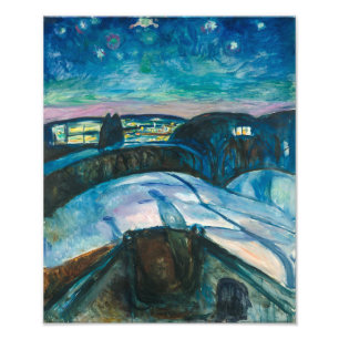 Nuit étoilée Edvard Munch Photo sur toile