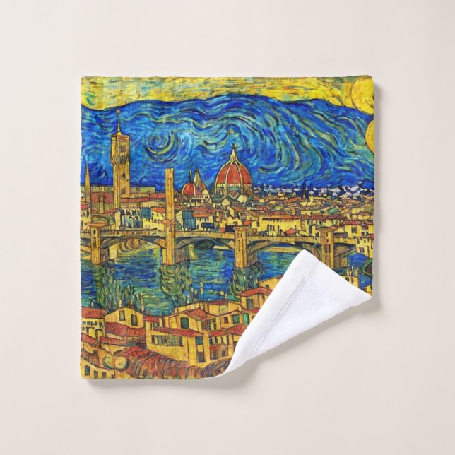Nuit étoilée Florence Italie (Gant de toilette)
