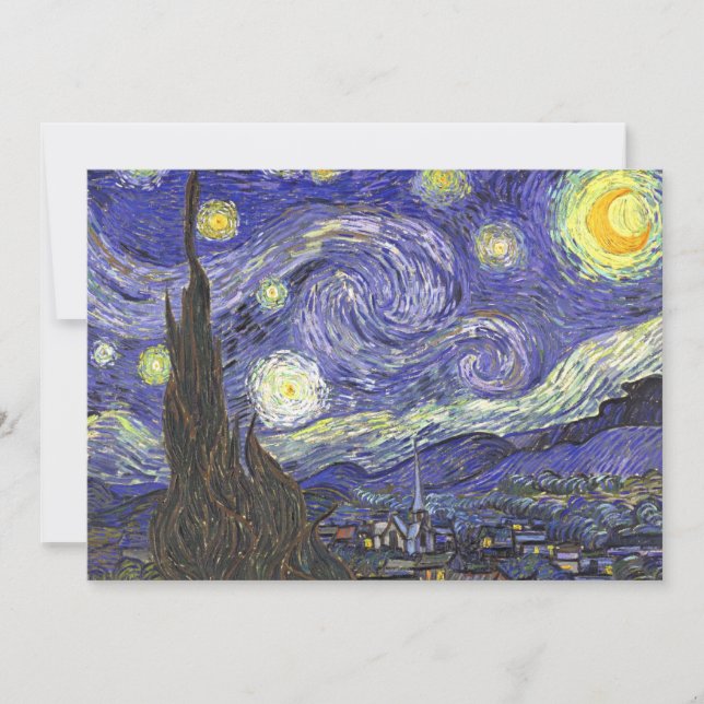 Nuit étoilée par Vincent van Gogh Faire-part (Devant)