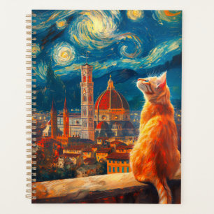 Nuit étoilée sur Florence Art du chat roux