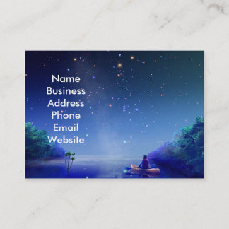 Nuit étoilée sur le carte de visite de rivière