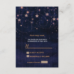 Nuit étoilée Violet Or Étoiles Fantaisistes RSVP
