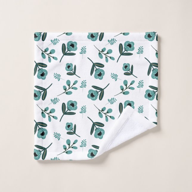 Nuit florale du jardin bleu (Gant de toilette)