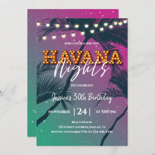 Nuit Hot Havana Invitation d'anniversaire