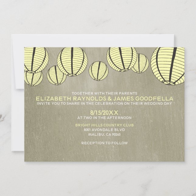 Nuit Lumière Mariage Invitations (Devant)