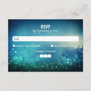 Nuit Lumières Mariage rustique Cartes RSVP