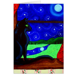 Nuit magique de chat noir