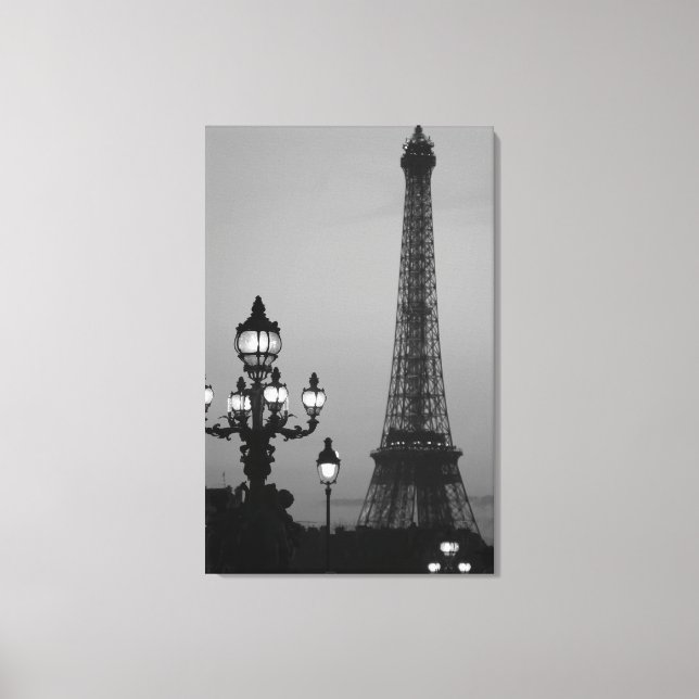Nuit moderne à Paris toile étirée Imprimer (Recto)