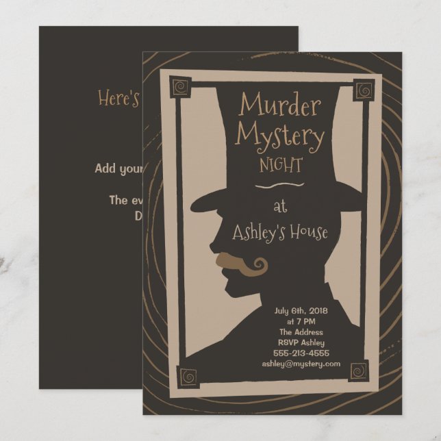 Nuit Mystère de Meurtre - Invitation (Devant / Derrière)