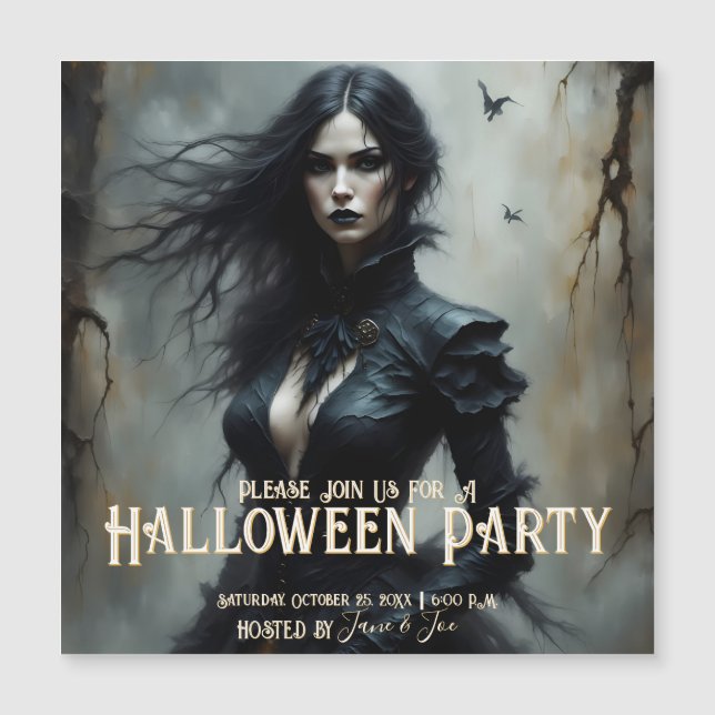 Nuit mystérieuse gothique d'Halloween, invitation (Devant)