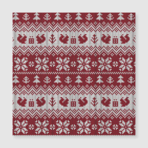 Nuit, Noël, écureuils, motif vintage.