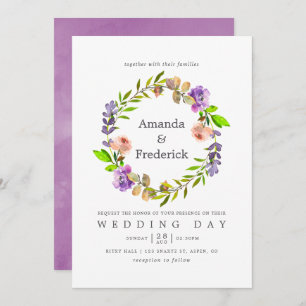 Nuit Printemps Aquarelle Florale Invitation