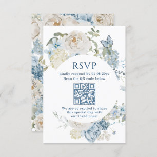 Nuit romantique bleu aquarelle Mariage floral RSVP