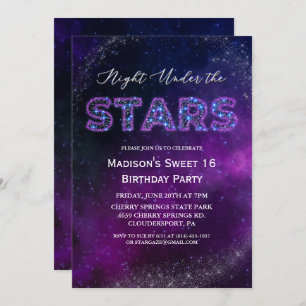 Nuit sous les étoiles Anniversaire Invitation