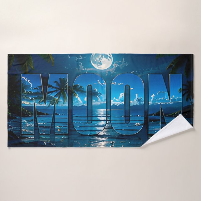 Nuit Tropicale de Luxe sous la Lune (Serviette de bain)