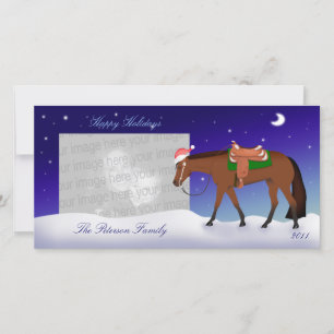 Nuit Western Horse Carte photo de vacances
