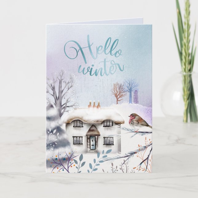 Nuits d'hiver Vintage Carte de Noël (Devant)
