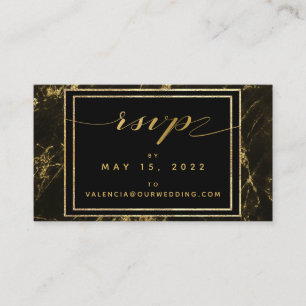 Nuits en Granite & Or Mariage en ligne Carte RSVP