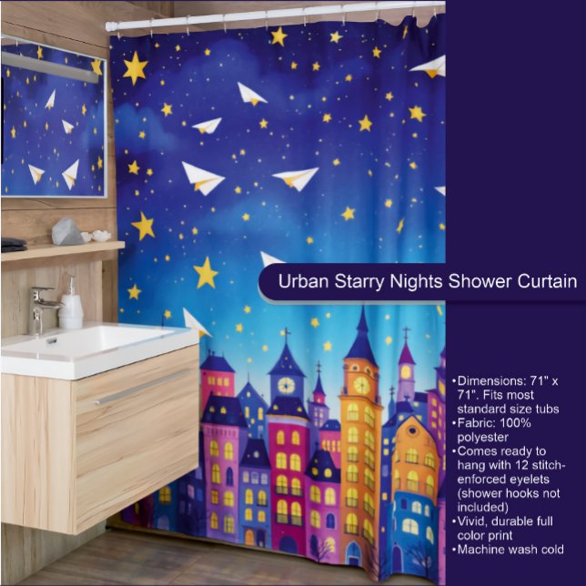 Nuits urbaines étoilées Douche rideau (Créateur téléchargé)