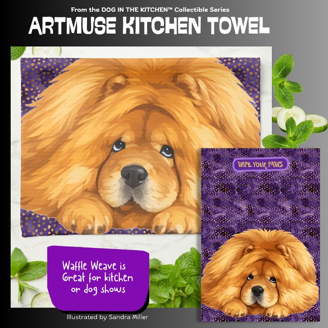 NUK- Red Chow - Serviettes de cuisine ArtMuse (Créateur téléchargé)