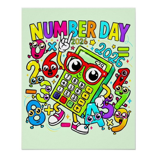 Number Day 2026 Maths Poster for Kids UK Classroom (Devant)