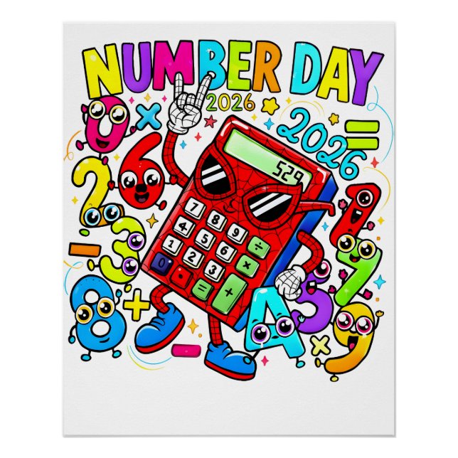 Number Day 2026 Maths Poster for Kids UK Classroom (Devant)