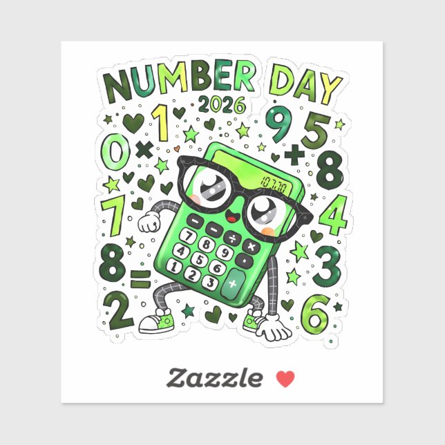 Number Day 2026 Maths Sticker for Kids (Feuille)